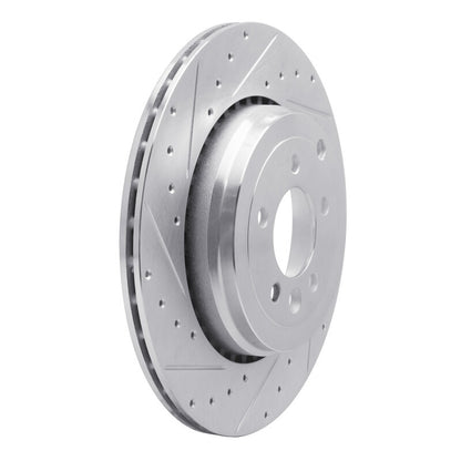 R1 Concepts R1 10-13 Land Rover Range Rover Sport Rear Left Drilled & Slotted Silver Brake Rotor