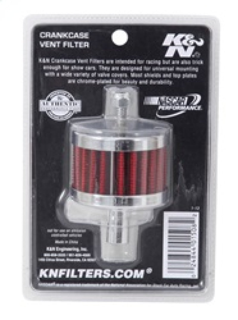 K&N Engineering K&N Steel Base Crankcase Vent Filter 0.5in Vent OD x 2in OD x 1.5in Height