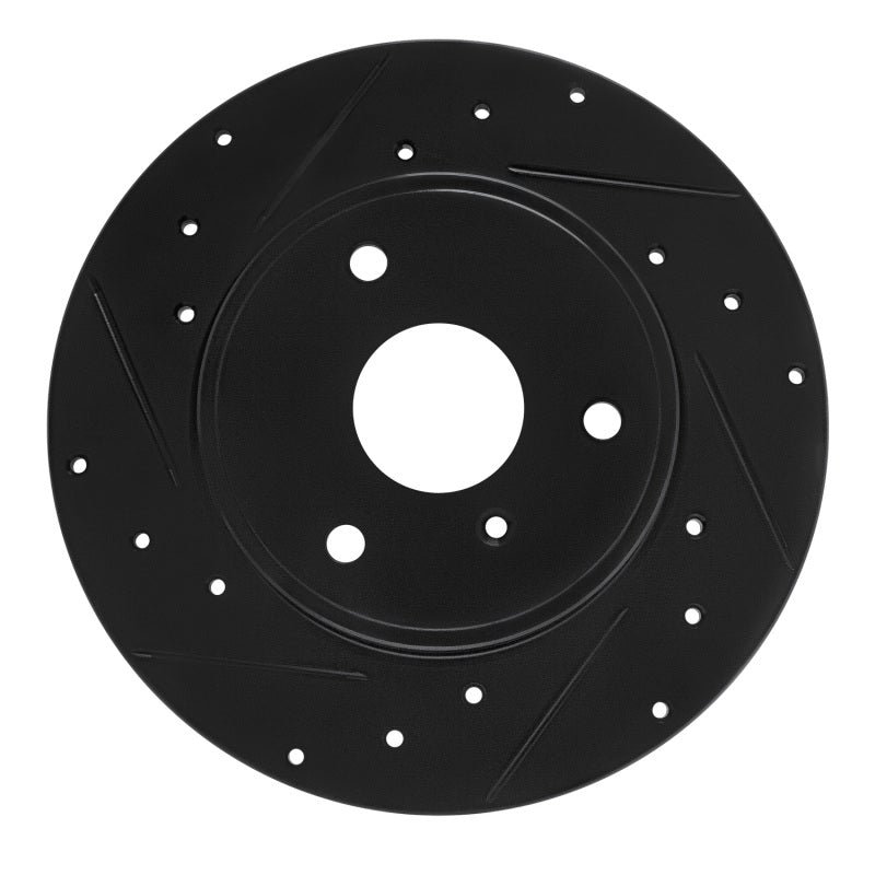 R1 Concepts R1 05-16 Smart Fortwo Front Left Drilled & Slotted Black Brake Rotor
