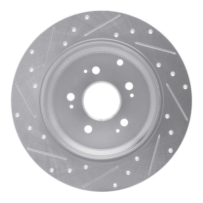 R1 Concepts R1 07-17 Acura ZDX Rear Right Drilled & Slotted Silver Brake Rotor