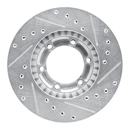 R1 Concepts R1 81-87 Dodge Ram 50 Front Left Drilled & Slotted Silver Brake Rotor