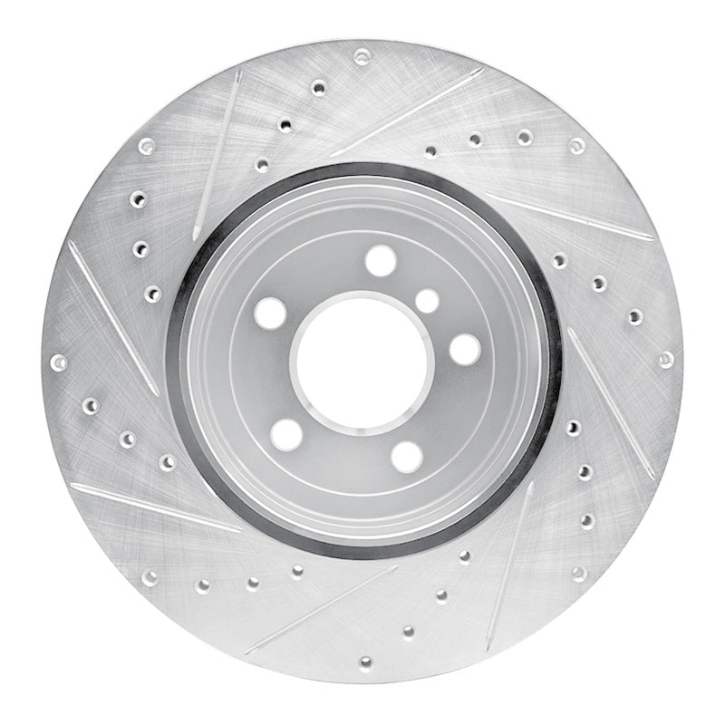R1 Concepts R1 10-19 BMW 550I Rear Right Drilled & Slotted Silver Brake Rotor