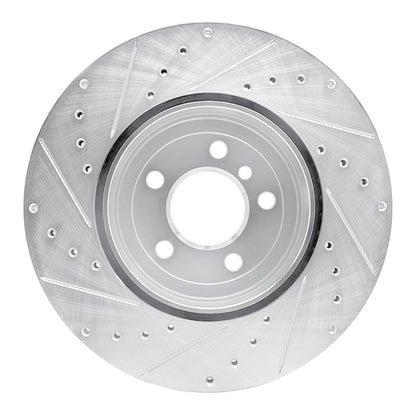 R1 Concepts R1 10-19 BMW 550I Rear Right Drilled & Slotted Silver Brake Rotor