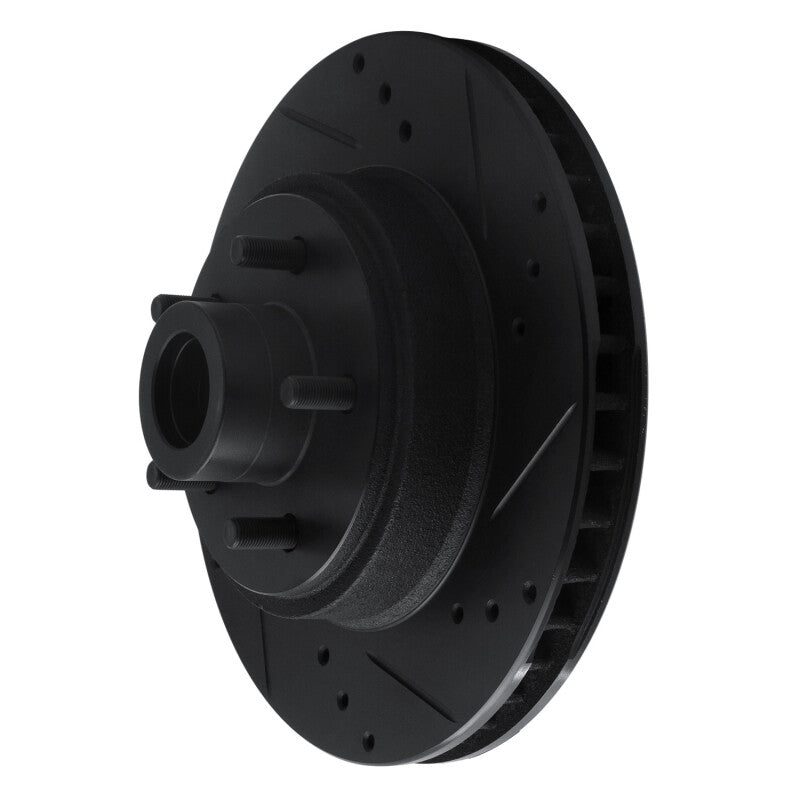 R1 Concepts R1 70-72 Ford Country Squire Front Right Drilled & Slotted Black Brake Rotor