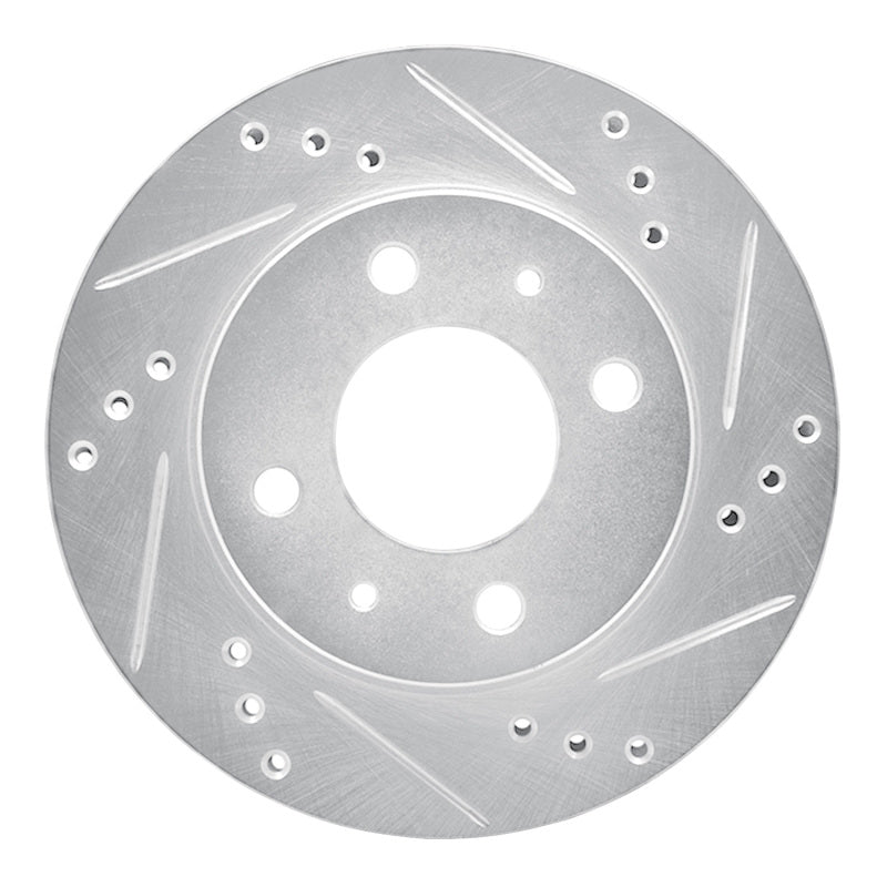 R1 Concepts R1 98-12 Dodge ATOS (Mexico) Front Right Drilled & Slotted Silver Brake Rotor
