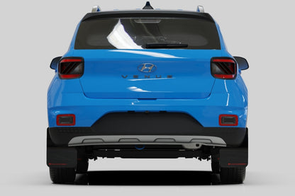 Rally Armor 20-26 Hyundai Venue Black Mud Flap Blue Logo