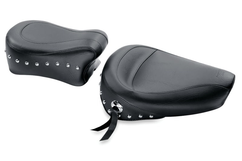 Mustang Motorcycle Mustang 82-03 Harley Sportster Standard Touring Solo Seat w/Studs - Black