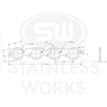 Stainless Works BBC Round Port 304SS Exhaust Flanges 2-1/2in Primaries (Raised Port Heads Only)