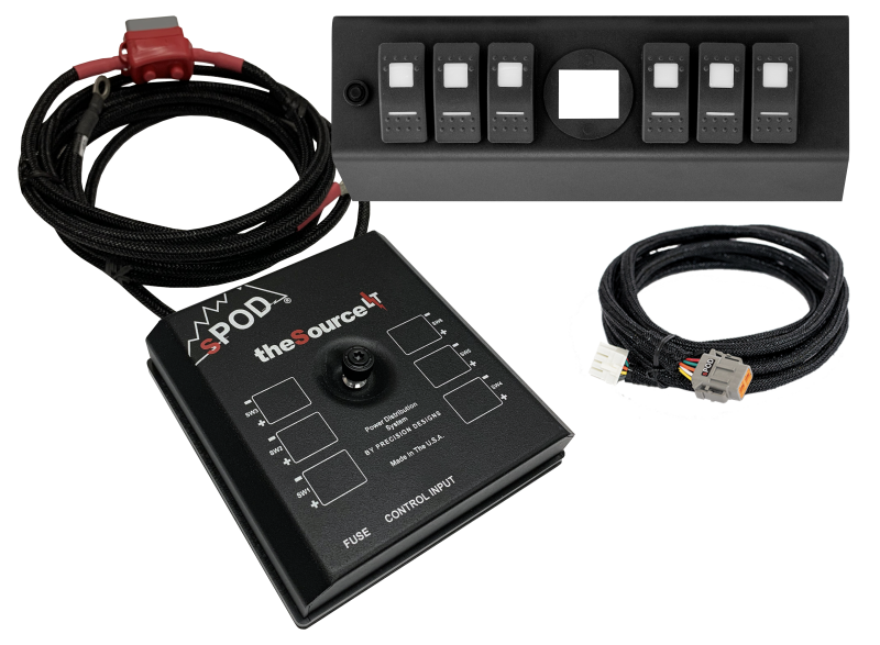 sPOD 07-08 Jeep Wrangler JK SourceLT w/Genesis Adapter and Blue LED Switch Panel