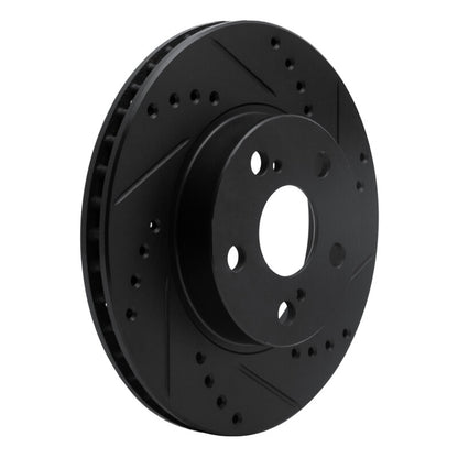 R1 Concepts R1 04-09 Toyota Prius Front Right Drilled & Slotted Black Brake Rotor