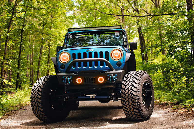 Oracle Lighting 07-09 Jeep Wrangler JK Pre-Assembled LED Halo Fog Lights -Amber
