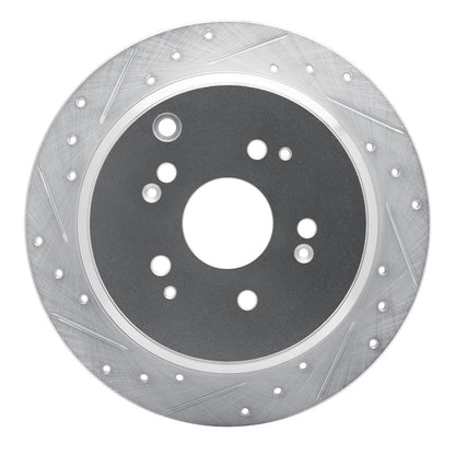 R1 Concepts R1 02-04 Honda Odyssey Rear Left Drilled & Slotted Silver Brake Rotor