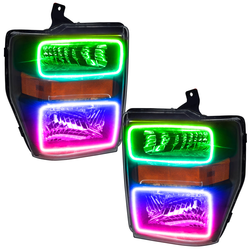 ORACLE Lighting Oracle 08-10 Ford F250/350 LED HL - Black - ColorSHIFT w/o Controller
