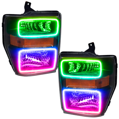 ORACLE Lighting Oracle 08-10 Ford F250/350 LED HL - Black - ColorSHIFT w/o Controller
