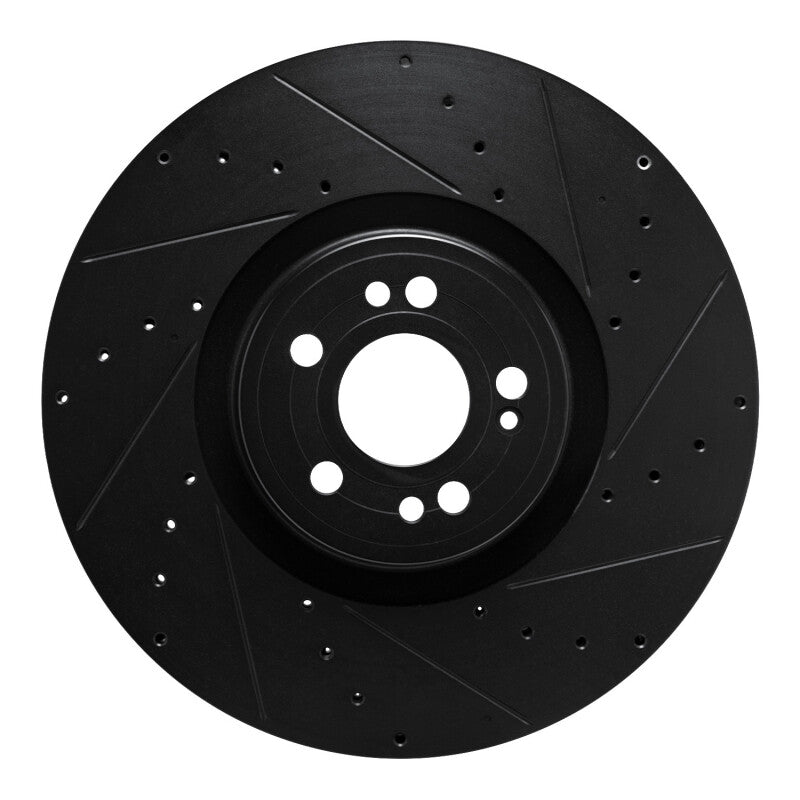 R1 Concepts R1 20-26 Mercedes-Benz GLE450e Front Right Drilled & Slotted Black Brake Rotor
