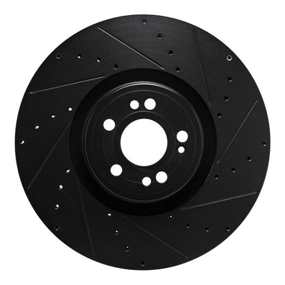 R1 Concepts R1 20-26 Mercedes-Benz GLE450e Front Right Drilled & Slotted Black Brake Rotor