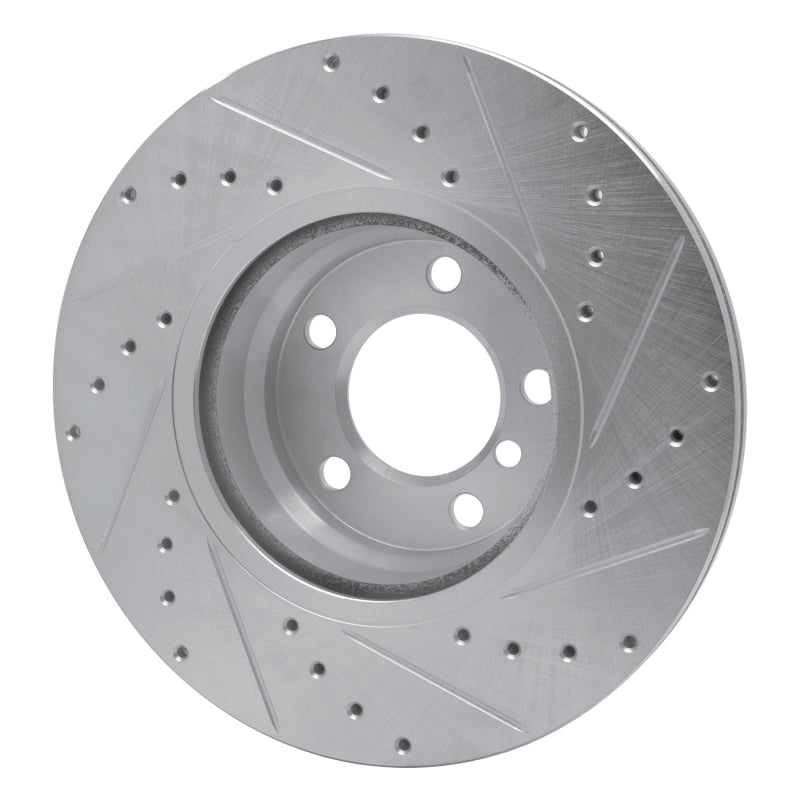 R1 Concepts R1 12-18 BMW 328I Front Left Drilled & Slotted Silver Brake Rotor