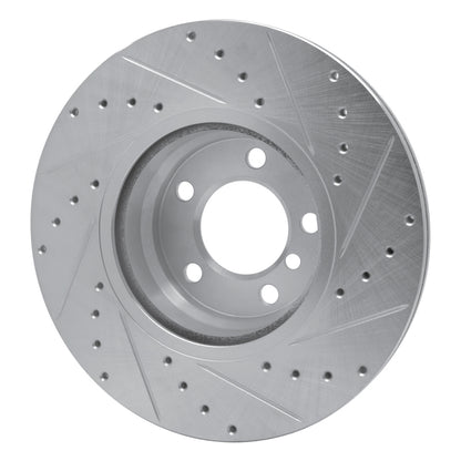 R1 Concepts R1 12-18 BMW 328I Front Left Drilled & Slotted Silver Brake Rotor