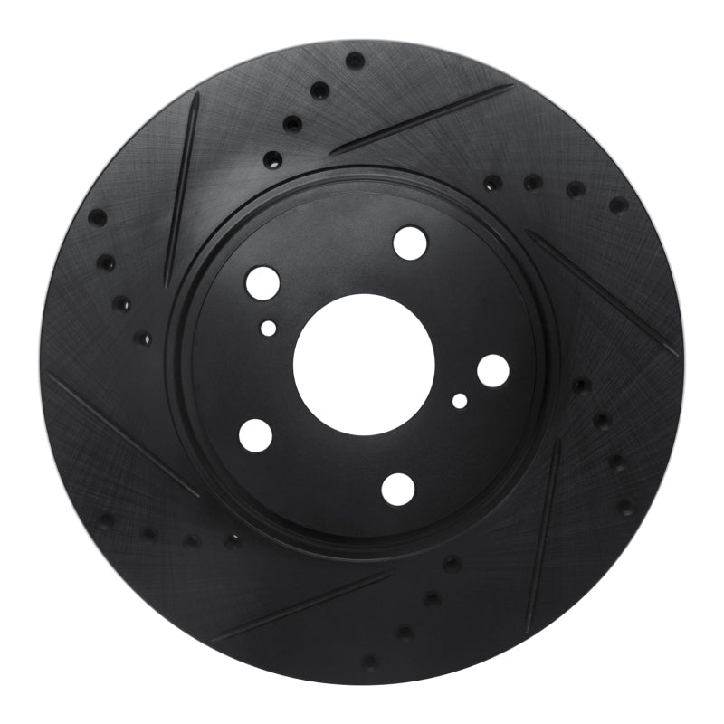 R1 Concepts R1 99-07 Lexus ES330 Front Left Drilled & Slotted Black Brake Rotor