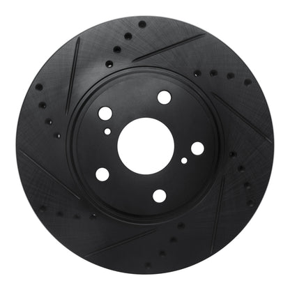 R1 Concepts R1 99-07 Lexus ES330 Front Left Drilled & Slotted Black Brake Rotor