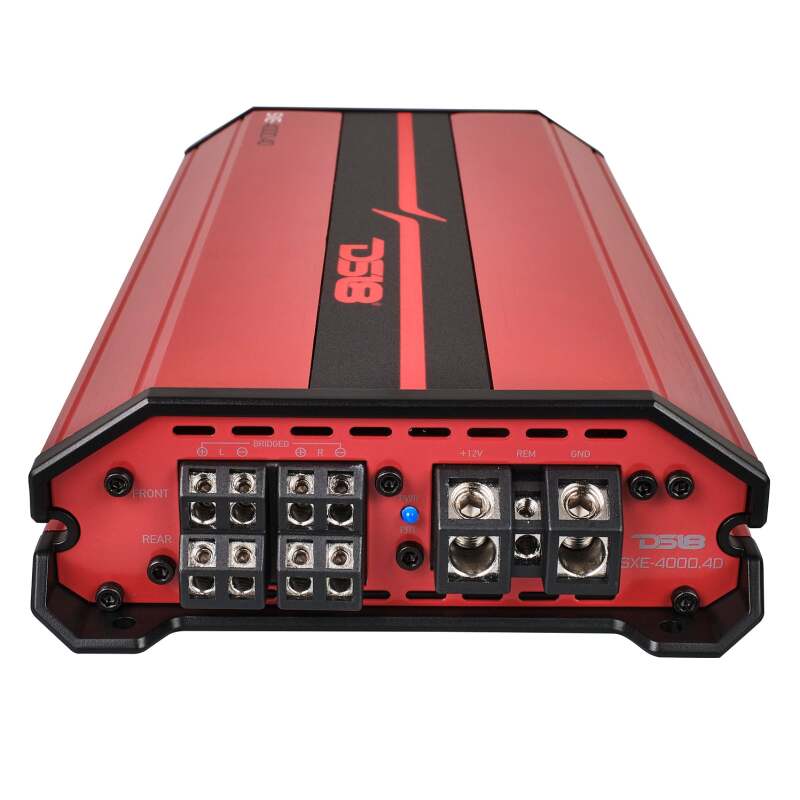 DS18 4-Channel SXE Amplifier Class D 2x 750/4ohm Bridge 4 x 430/2ohm 4 x 275/4ohm Watts RMS- Red