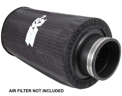 K&N Engineering K&N Universal Round Tapered Filter Wrap - Black - 6in Base ID x 4.625in Top ID x 9in Height