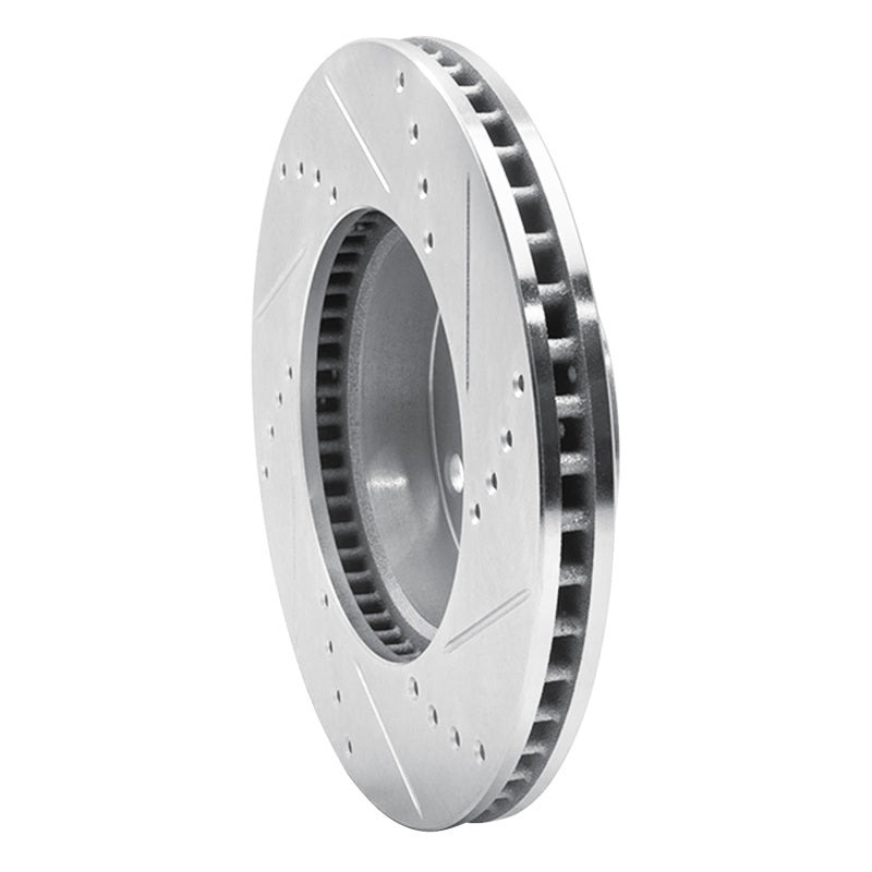 R1 Concepts R1 05-15 Toyota Tacoma Front Left Drilled & Slotted Silver Brake Rotor