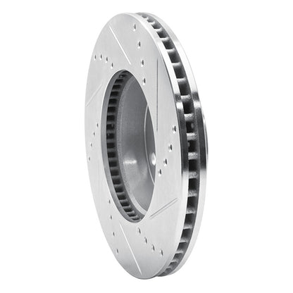 R1 Concepts R1 05-15 Toyota Tacoma Front Left Drilled & Slotted Silver Brake Rotor