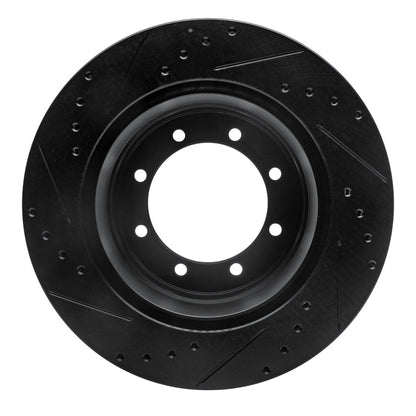 R1 Concepts R1 05-12 Ford F-350 Super Duty 2WD Rear Right Drilled & Slotted Black Brake Rotor