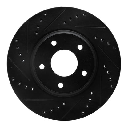 R1 Concepts R1 02-06 Infiniti I35 Front Left Drilled & Slotted Black Brake Rotor