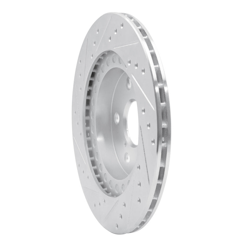 R1 Concepts R1 96-03 Toyota RAV4 Front Right Drilled & Slotted Silver Brake Rotor