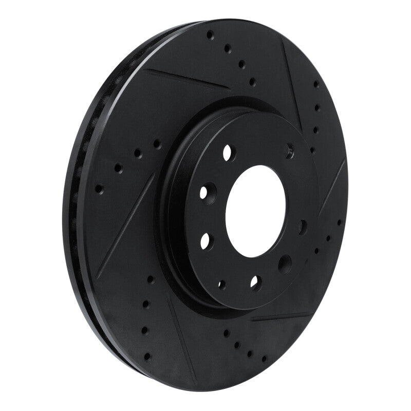R1 Concepts R1 07-12 Mazda CX-7 Front Right Drilled & Slotted Black Brake Rotor