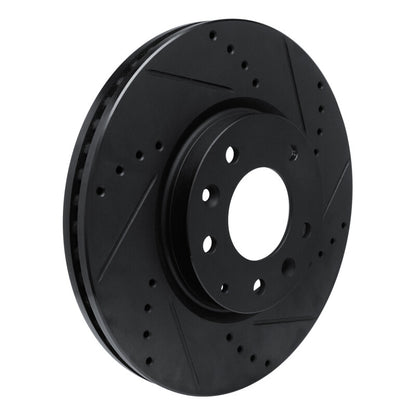 R1 Concepts R1 07-12 Mazda CX-7 Front Right Drilled & Slotted Black Brake Rotor
