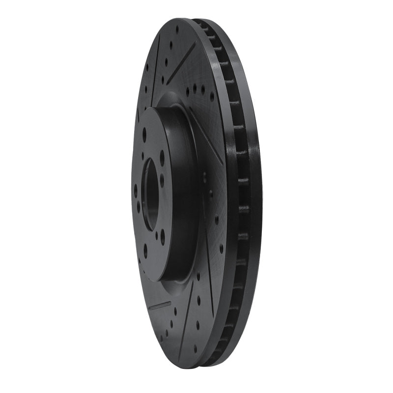R1 Concepts R1 07-20 Acura MDX Front Left Drilled & Slotted Black Brake Rotor
