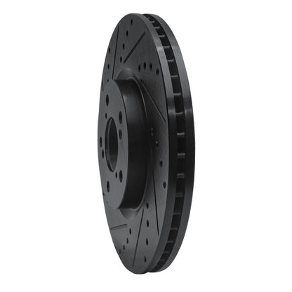 R1 Concepts R1 07-20 Acura MDX Front Left Drilled & Slotted Black Brake Rotor