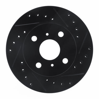 R1 Concepts R1 88-92 Geo Prizm Front Right Drilled & Slotted Black Brake Rotor