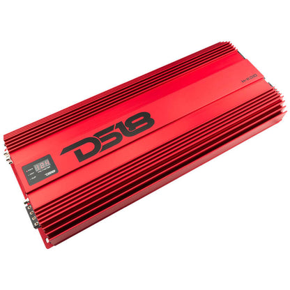 DS18 1-Channel Amp 18000 Burst/0.67ohm 10000/1ohm 5800/2ohm 3500/4ohm Watts RMS w/ Voltmeter Red