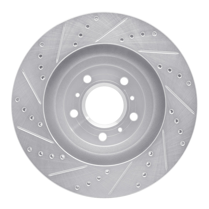 R1 Concepts R1 06-16 Buick Lucerne Front Right Drilled & Slotted Silver Brake Rotor