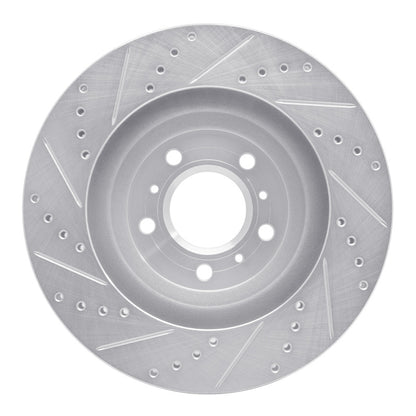 R1 Concepts R1 06-16 Buick Lucerne Front Right Drilled & Slotted Silver Brake Rotor