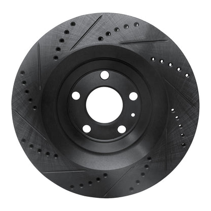 R1 Concepts R1 05-11 Audi A6 Quattro Rear Right Drilled & Slotted Black Brake Rotor