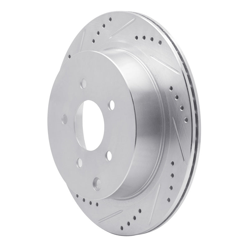 R1 Concepts R1 03-24 Infiniti FX45 Rear Left Drilled & Slotted Silver Brake Rotor