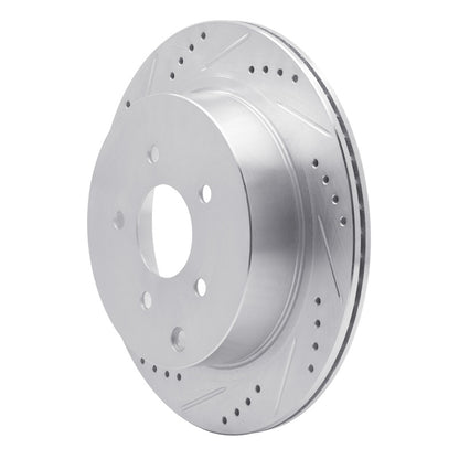 R1 Concepts R1 03-24 Infiniti FX45 Rear Left Drilled & Slotted Silver Brake Rotor