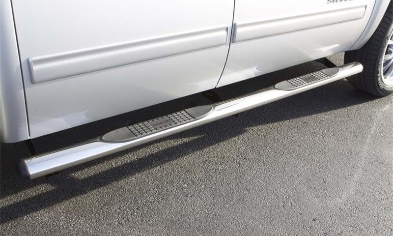Lund 2019 Chevy Silverado 1500 Double Cab 4In Oval Straight SS Nerf Bars - Polished Stainless