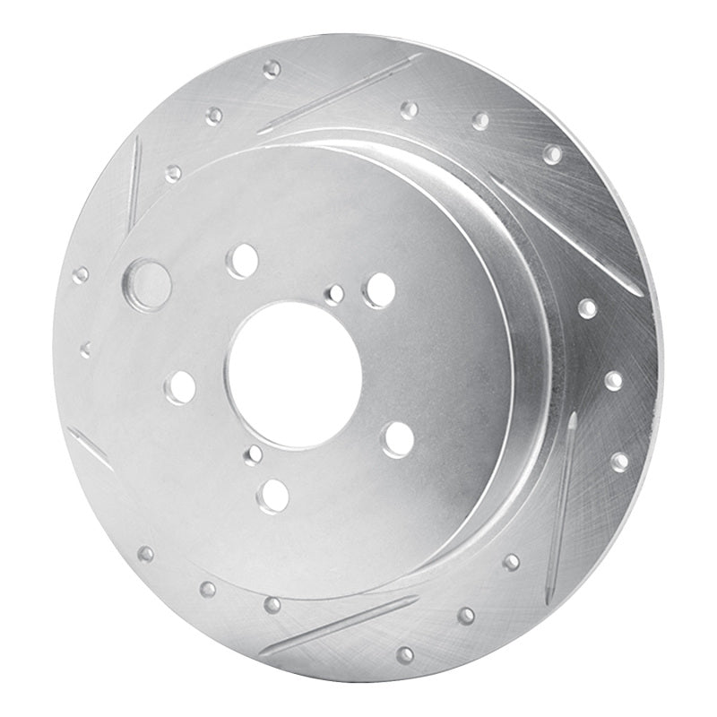 R1 Concepts R1 12-23 Subaru Crosstrek Rear Left Drilled & Slotted Silver Brake Rotor