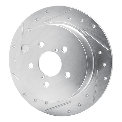 R1 Concepts R1 12-23 Subaru Crosstrek Rear Left Drilled & Slotted Silver Brake Rotor