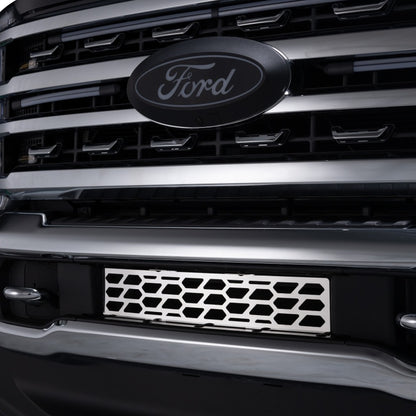 Putco 23-24 Ford F250/F350 Super Duty Hex Shield Design Bumper Grille Inserts - Polished SS