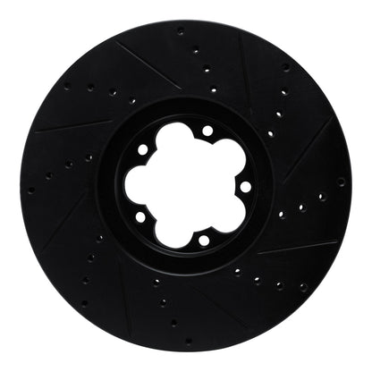 R1 Concepts R1 15-25 Ford Transit-350 HD/DRW Front Left Drilled & Slotted Black Brake Rotor