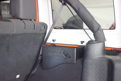 Fishbone Offroad 07-18 Jeep Wrangler JK 4 DR Wheel Well Storage Bin - Blk Textured Powdercoat Steel