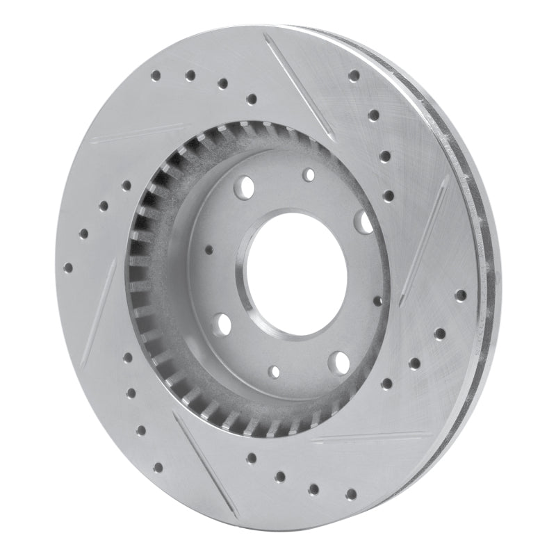R1 Concepts R1 04-09 Kia SPECTRA5 Front Left Drilled & Slotted Silver Brake Rotor