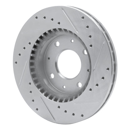 R1 Concepts R1 04-09 Kia SPECTRA5 Front Left Drilled & Slotted Silver Brake Rotor